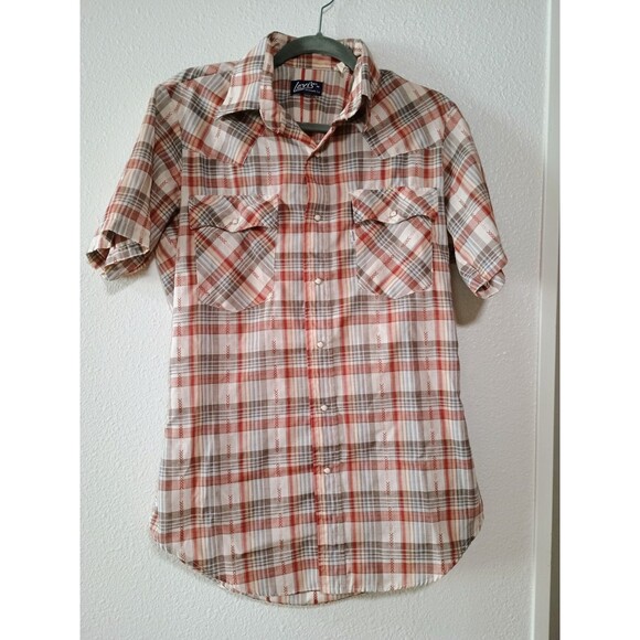 Vintage Levi's Men's Western Pearl Snap Shirt 80s Cowboy Retro Short Sleeve M - Picture 1 of 6